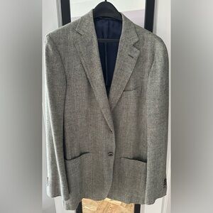Suitsupply Havana Green Herringbone Jacket | 44L